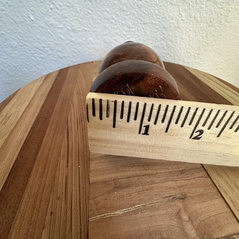 VTG Artisan Crafted Handmade Banded Wood Grain Vase 5.875 Inch Signed MCM Smooth